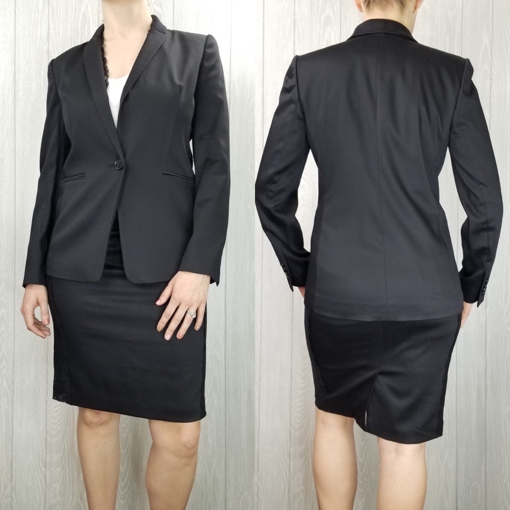 Ann Taylor Black Pencil Skirt 2-pc Suit, sz 4P - Picture 1 of 8